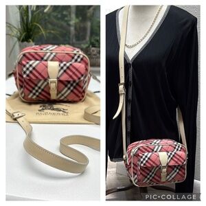 Authentic Burberry Pink and Cream Plaid Crossbody & Burberry Dust Bag